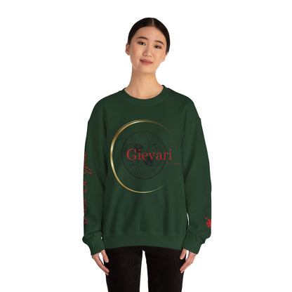 Gievari Crewneck - Black/Red | "Just Be You" Sleeve Print, Filipino Sun, 50/50 Cotton-Poly Blend