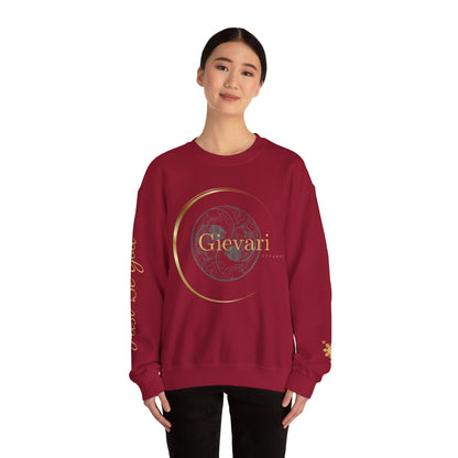 Gievari Crewneck - Gray/Gold | "Just Be You" Sleeve Print, Filipino Sun, 50/50 Cotton-Poly Blend