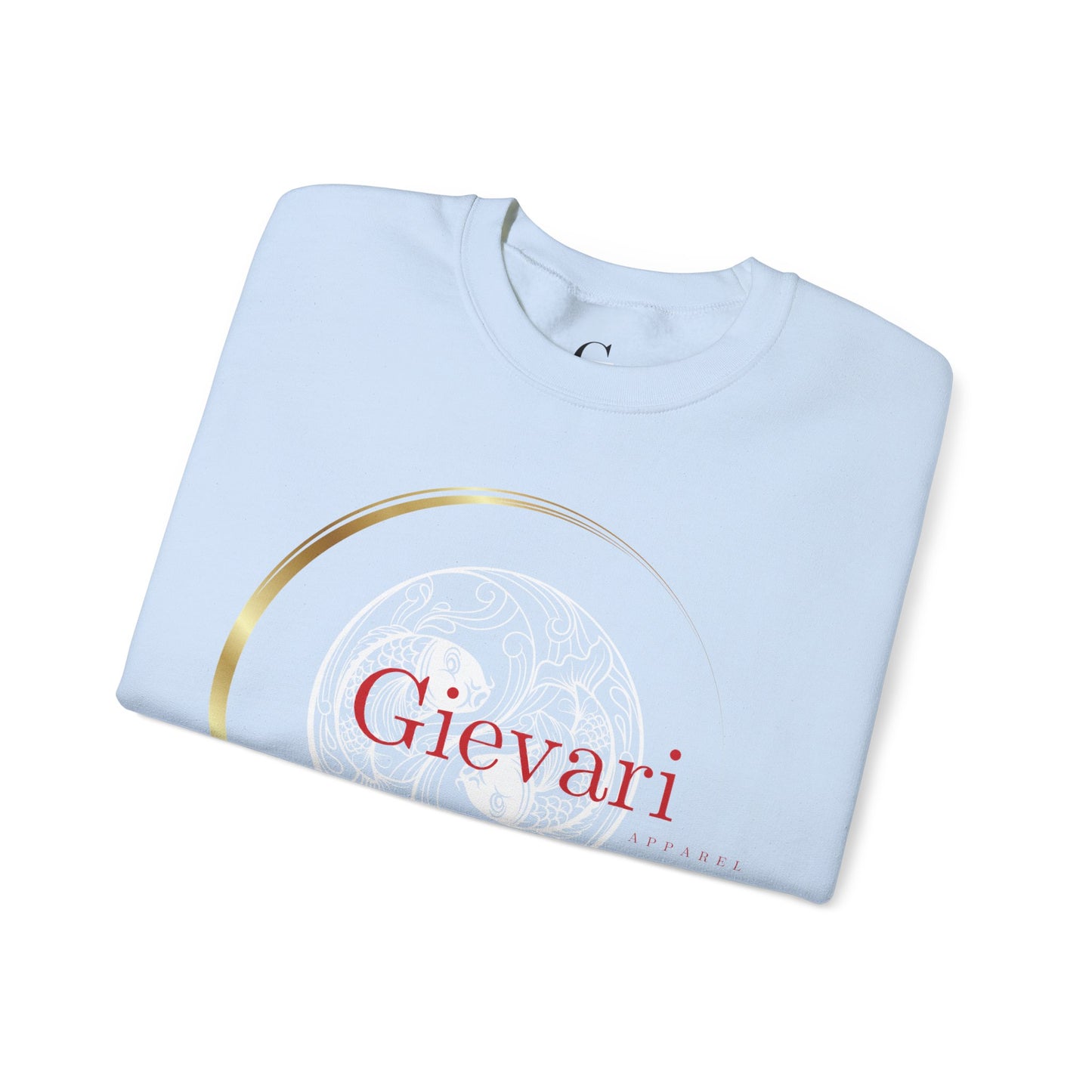 Gievari Crewneck - White/Red | "Just Be You" Sleeve Print, Filipino Sun, 50/50 Cotton-Poly Blend