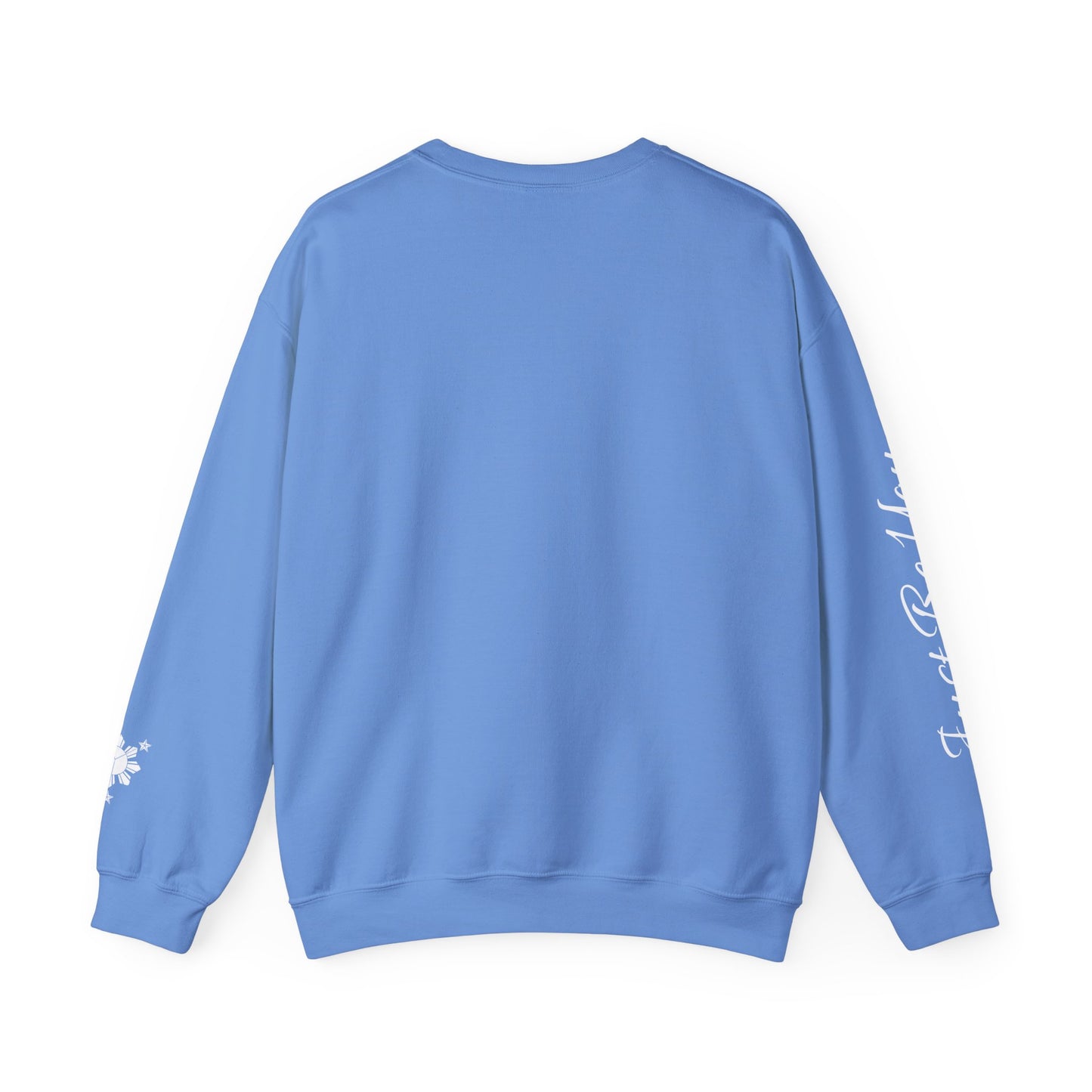 Gievari Crewneck - Gray/White | "Just Be You" Sleeve Print, Filipino Sun, 50/50 Cotton-Poly Blend