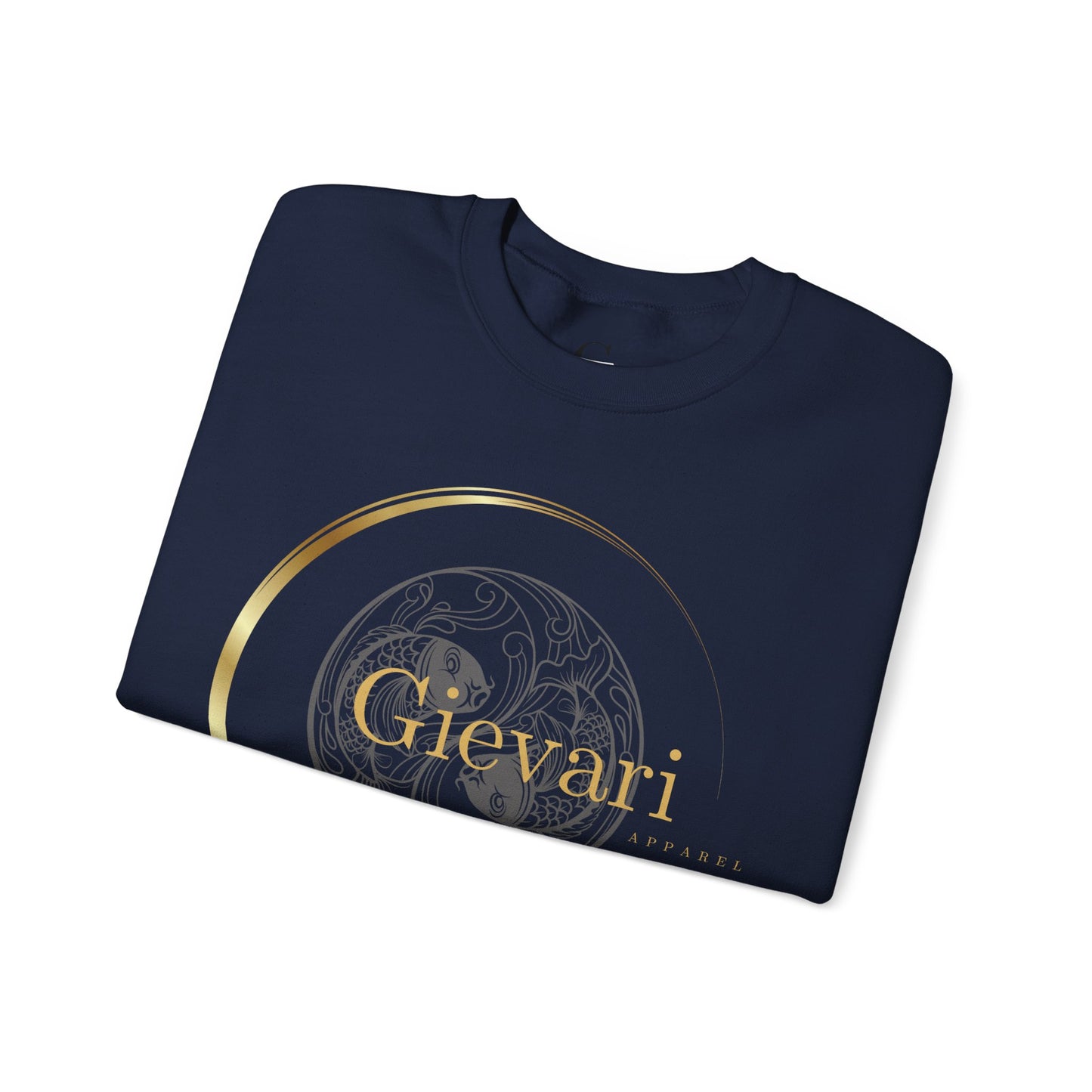 Gievari Crewneck - Gray/Gold | "Just Be You" Sleeve Print, Filipino Sun, 50/50 Cotton-Poly Blend