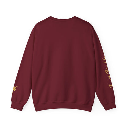 Gievari Crewneck - Light Blue/Gold | "Just Be You" Sleeve Print, Filipino Sun, 50/50 Cotton-Poly Blend