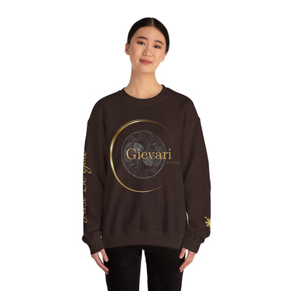 Gievari Crewneck - Gray/Gold | "Just Be You" Sleeve Print, Filipino Sun, 50/50 Cotton-Poly Blend