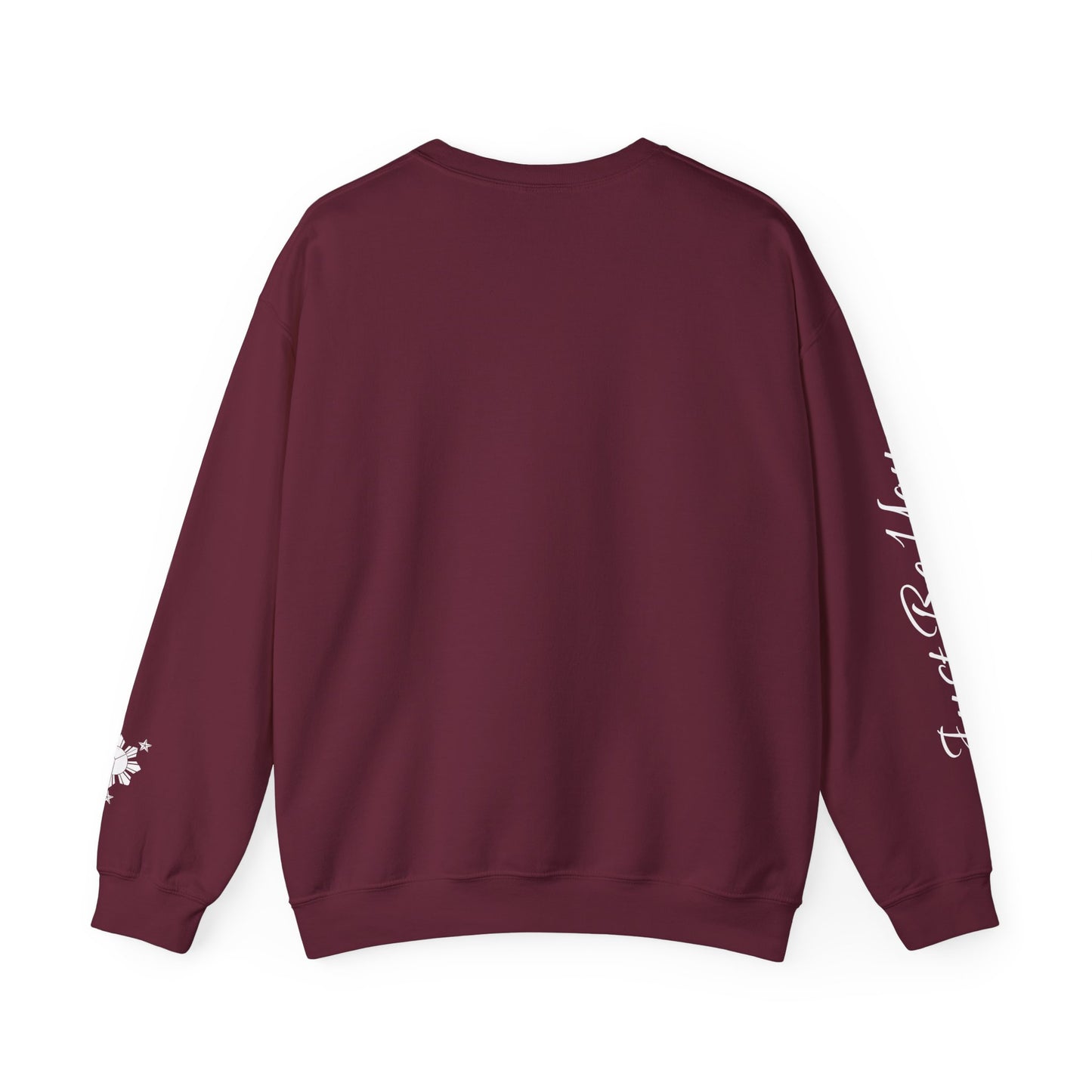Gievari Crewneck - Light Blue/White | "Just Be You" Sleeve Print, Filipino Sun, 50/50 Cotton-Poly Blend