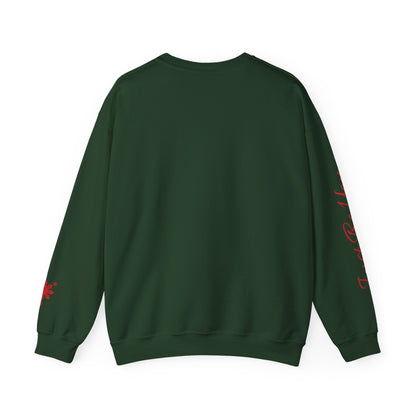 Gievari Crewneck - Gray/Red | "Just Be You" Sleeve Print, Filipino Sun, 50/50 Cotton-Poly Blend