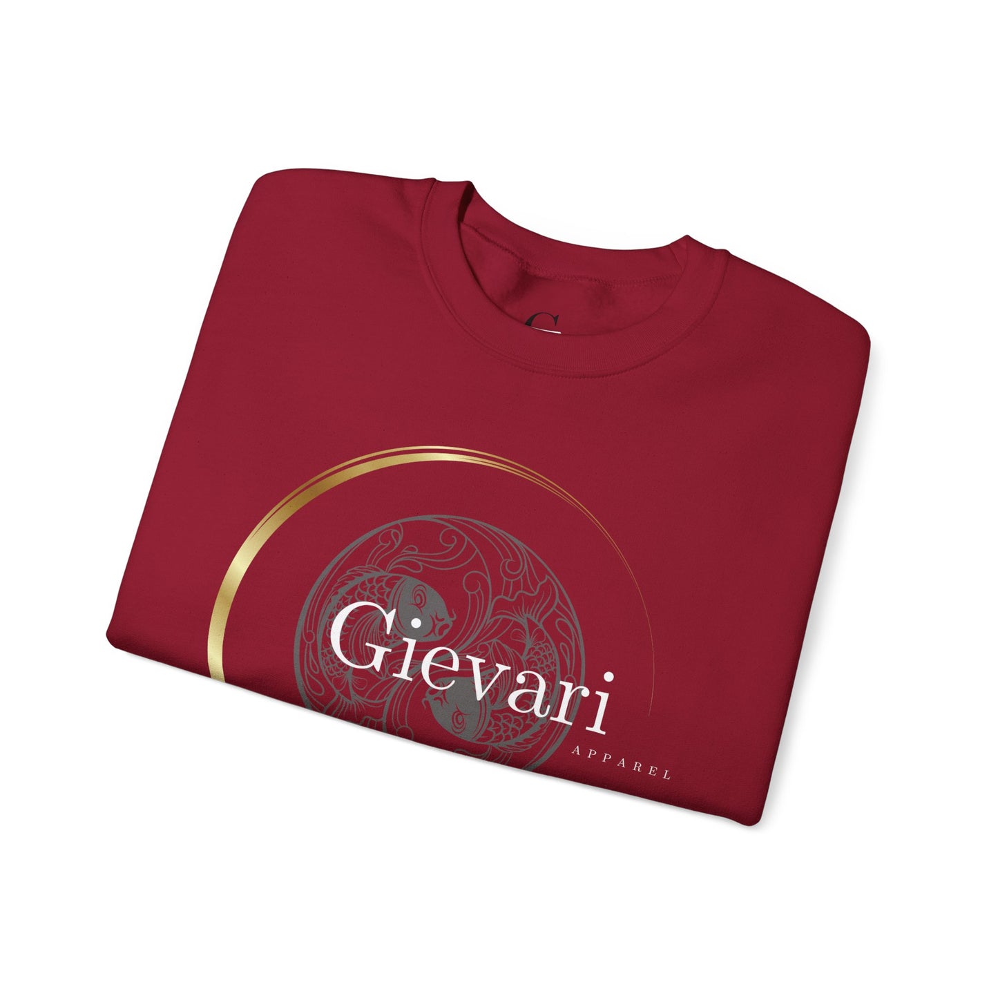 Gievari Crewneck - Gray/White | "Just Be You" Sleeve Print, Filipino Sun, 50/50 Cotton-Poly Blend