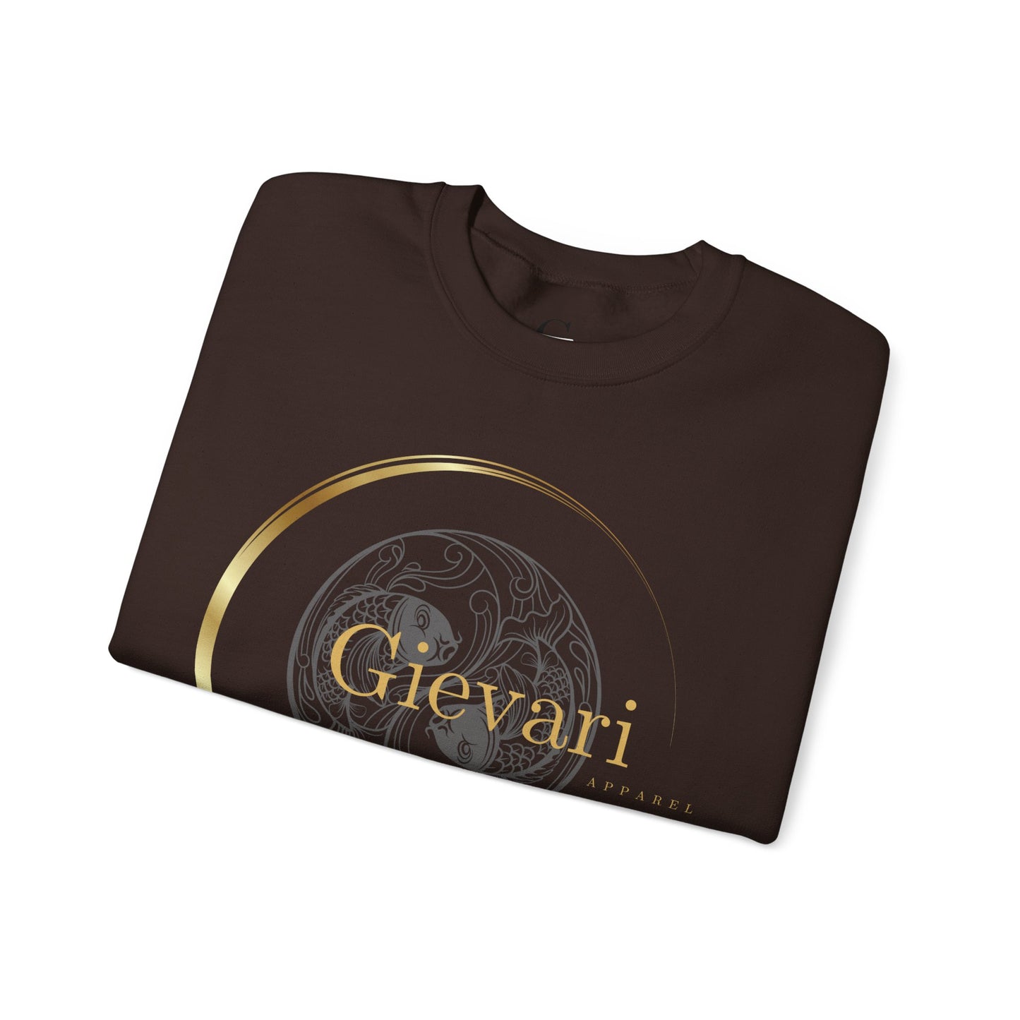 Gievari Crewneck - Gray/Gold | "Just Be You" Sleeve Print, Filipino Sun, 50/50 Cotton-Poly Blend