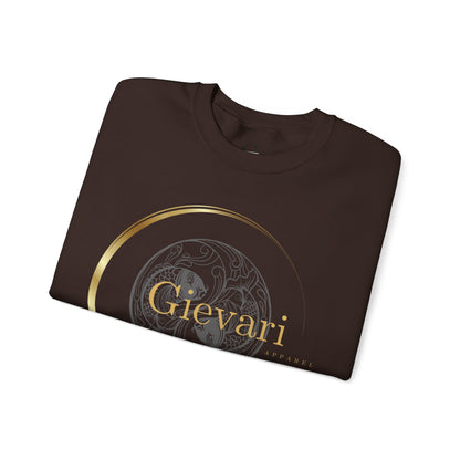 Gievari Crewneck - Gray/Gold | "Just Be You" Sleeve Print, Filipino Sun, 50/50 Cotton-Poly Blend