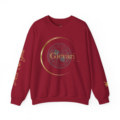 Gievari Crewneck - Gray/Gold | "Just Be You" Sleeve Print, Filipino Sun, 50/50 Cotton-Poly Blend