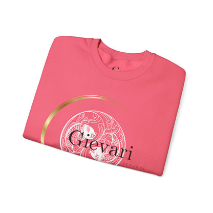(White/Black)Gievari Crewneck - White/Black | "Just Be You" Sleeve Print, Filipino Sun, 50/50 Cotton-Poly Blend