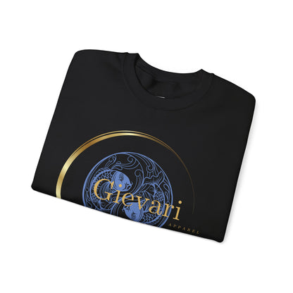 Gievari Crewneck - Light Blue/Gold | "Just Be You" Sleeve Print, Filipino Sun, 50/50 Cotton-Poly Blend