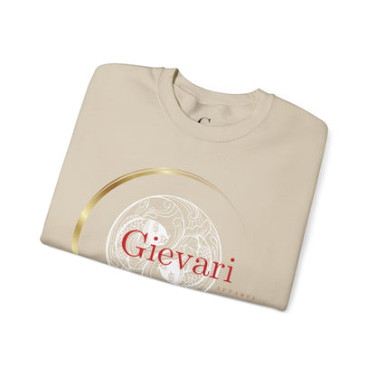 Gievari Crewneck - White/Red | "Just Be You" Sleeve Print, Filipino Sun, 50/50 Cotton-Poly Blend