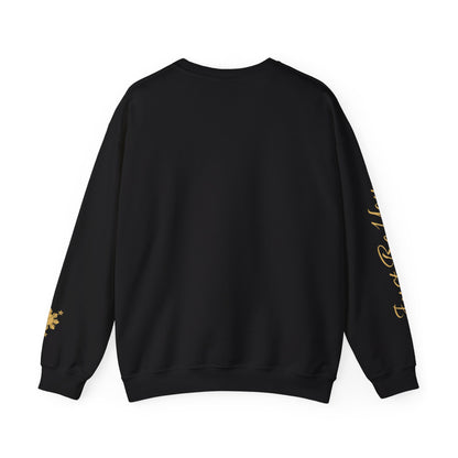 Gievari Crewneck - Gray/Gold | "Just Be You" Sleeve Print, Filipino Sun, 50/50 Cotton-Poly Blend