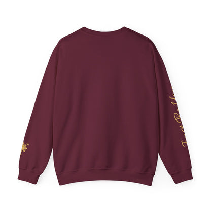 Gievari Crewneck - Light Blue/Gold | "Just Be You" Sleeve Print, Filipino Sun, 50/50 Cotton-Poly Blend