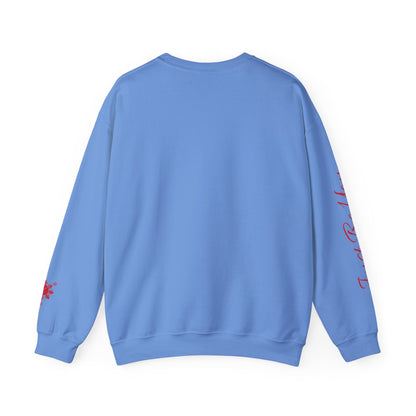 Gievari Crewneck - White/Red | "Just Be You" Sleeve Print, Filipino Sun, 50/50 Cotton-Poly Blend