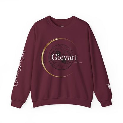 Gievari Crewneck - Black/White | "Just Be You" Sleeve Print, Filipino Sun, 50/50 Cotton-Poly Blend