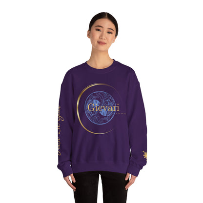 Gievari Crewneck - Light Blue/Gold | "Just Be You" Sleeve Print, Filipino Sun, 50/50 Cotton-Poly Blend