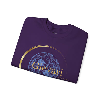 Gievari Crewneck - Light Blue/Gold | "Just Be You" Sleeve Print, Filipino Sun, 50/50 Cotton-Poly Blend