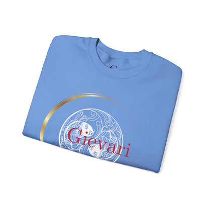 Gievari Crewneck - White/Red | "Just Be You" Sleeve Print, Filipino Sun, 50/50 Cotton-Poly Blend