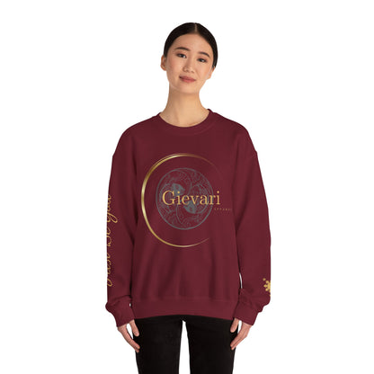 Gievari Crewneck - Gray/Gold | "Just Be You" Sleeve Print, Filipino Sun, 50/50 Cotton-Poly Blend