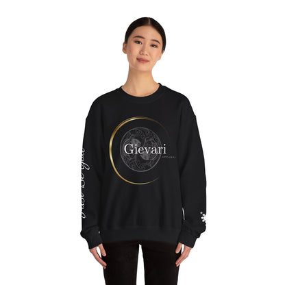Gievari Crewneck - Gray/White | "Just Be You" Sleeve Print, Filipino Sun, 50/50 Cotton-Poly Blend