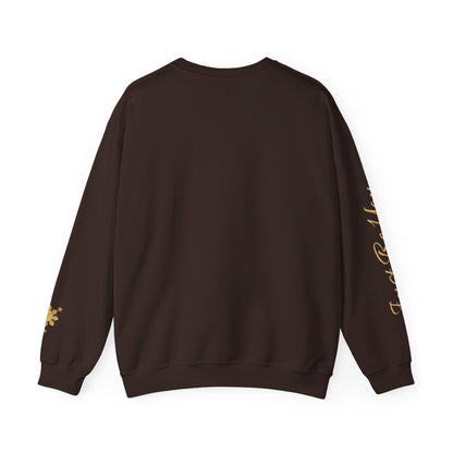 Gievari Crewneck - Gray/Gold | "Just Be You" Sleeve Print, Filipino Sun, 50/50 Cotton-Poly Blend