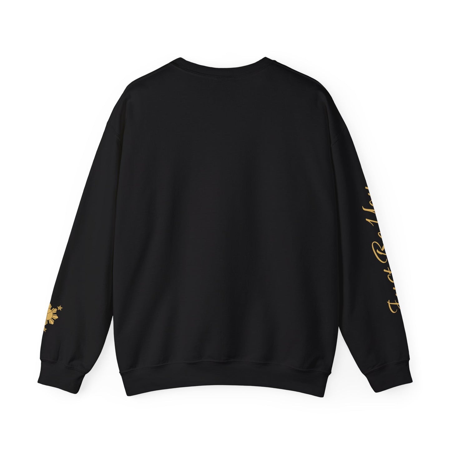 Gievari Crewneck - Light Blue/Gold | "Just Be You" Sleeve Print, Filipino Sun, 50/50 Cotton-Poly Blend