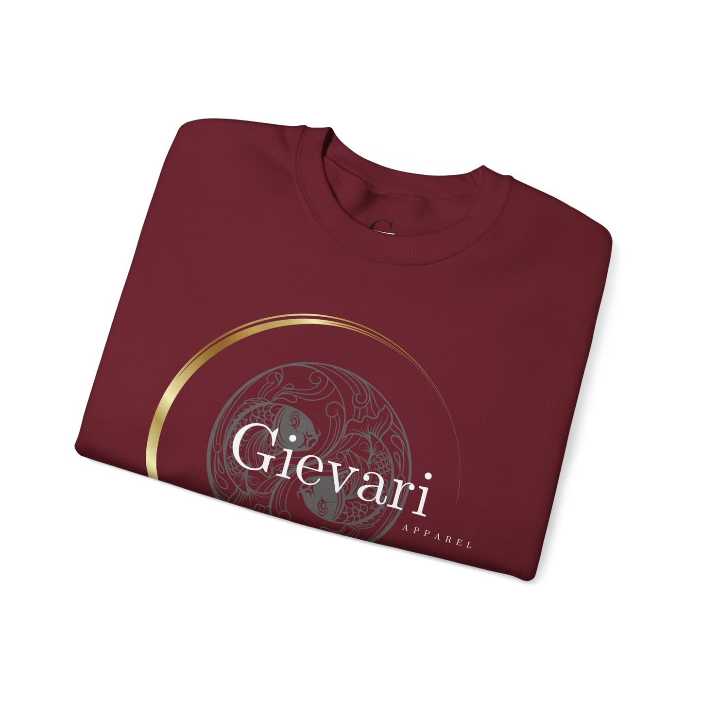 Gievari Crewneck - Gray/White | "Just Be You" Sleeve Print, Filipino Sun, 50/50 Cotton-Poly Blend