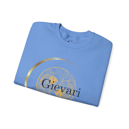 Gievari Crewneck - Gold/Black | "Just Be You" Sleeve Print, Filipino Sun, 50/50 Cotton-Poly Blend