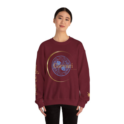 Gievari Crewneck - Light Blue/Gold | "Just Be You" Sleeve Print, Filipino Sun, 50/50 Cotton-Poly Blend