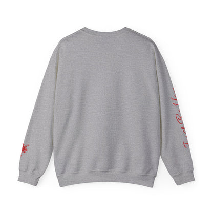 Gievari Crewneck - White/Red | "Just Be You" Sleeve Print, Filipino Sun, 50/50 Cotton-Poly Blend