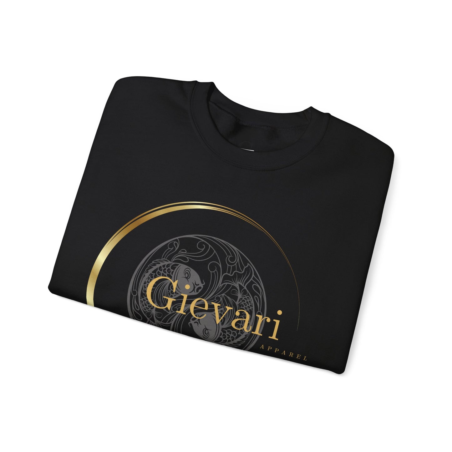Gievari Crewneck - Gray/Gold | "Just Be You" Sleeve Print, Filipino Sun, 50/50 Cotton-Poly Blend