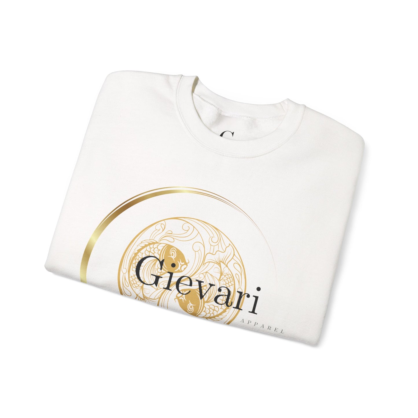 Gievari Crewneck - Gold/Black | "Just Be You" Sleeve Print, Filipino Sun, 50/50 Cotton-Poly Blend