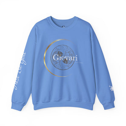 Gievari Crewneck - Gray/White | "Just Be You" Sleeve Print, Filipino Sun, 50/50 Cotton-Poly Blend