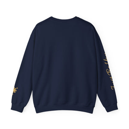 Gievari Crewneck - Gray/Gold | "Just Be You" Sleeve Print, Filipino Sun, 50/50 Cotton-Poly Blend