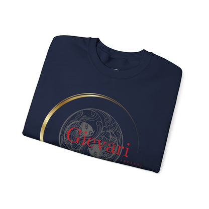 Gievari Crewneck - Gray/Red | "Just Be You" Sleeve Print, Filipino Sun, 50/50 Cotton-Poly Blend