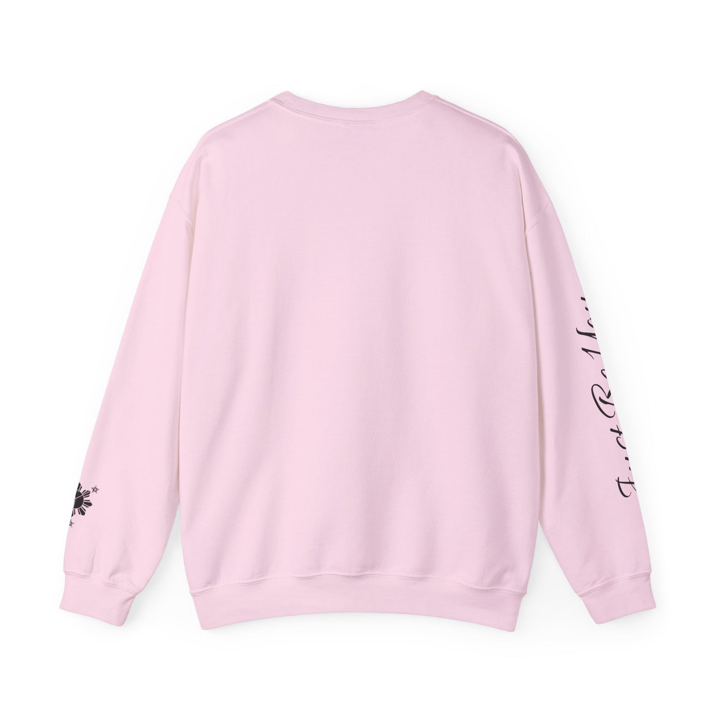 Gievari Crewneck - Gold/Black | "Just Be You" Sleeve Print, Filipino Sun, 50/50 Cotton-Poly Blend