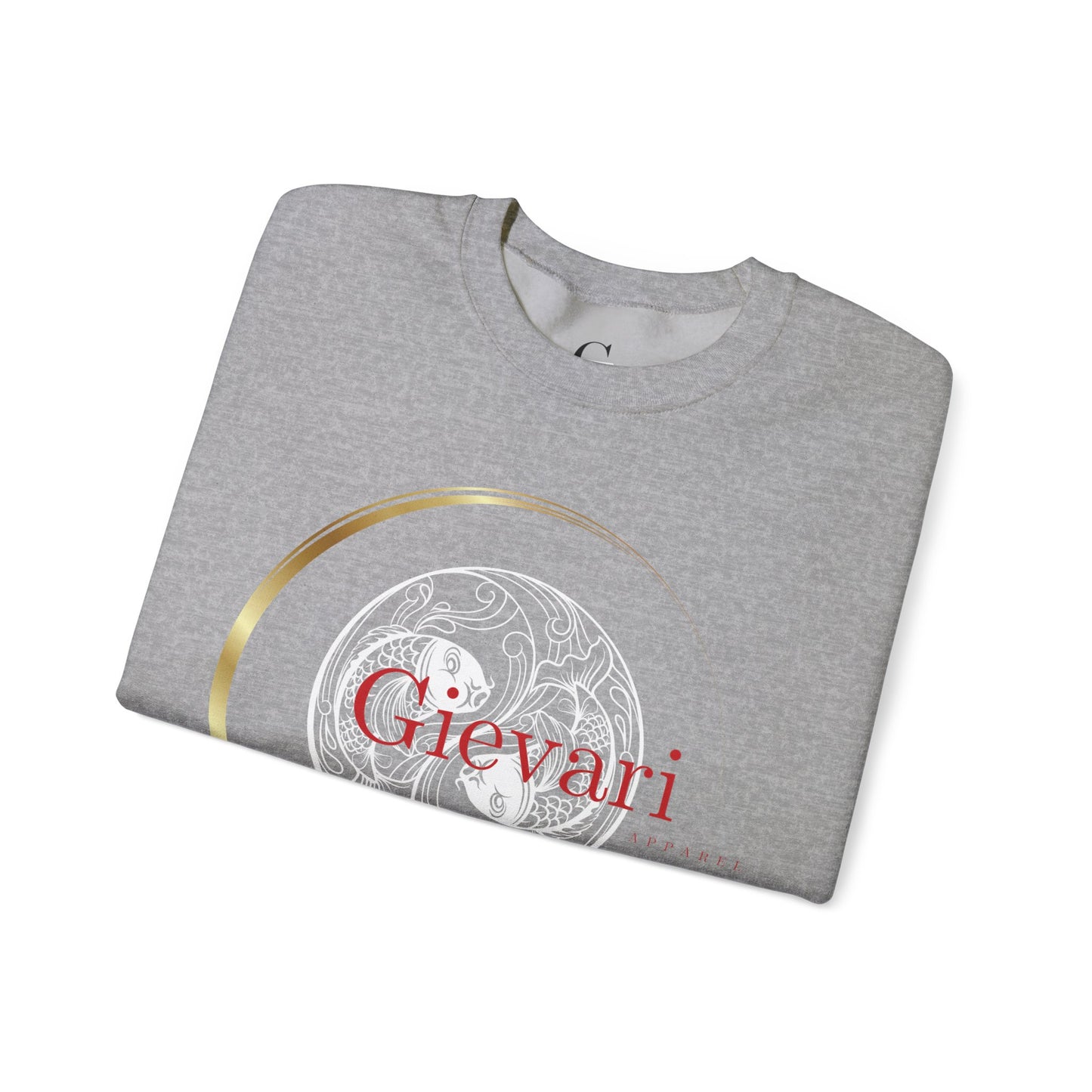 Gievari Crewneck - White/Red | "Just Be You" Sleeve Print, Filipino Sun, 50/50 Cotton-Poly Blend
