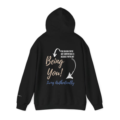 Just Be You - Live Authentically Hoodie | Inspirational Back Print, Premium Comfort