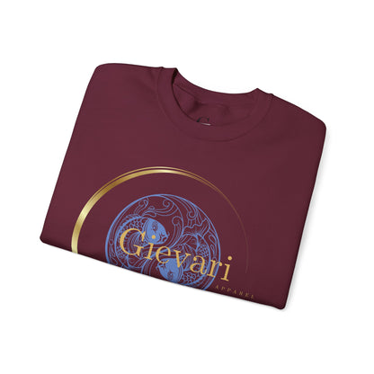 Gievari Crewneck - Light Blue/Gold | "Just Be You" Sleeve Print, Filipino Sun, 50/50 Cotton-Poly Blend