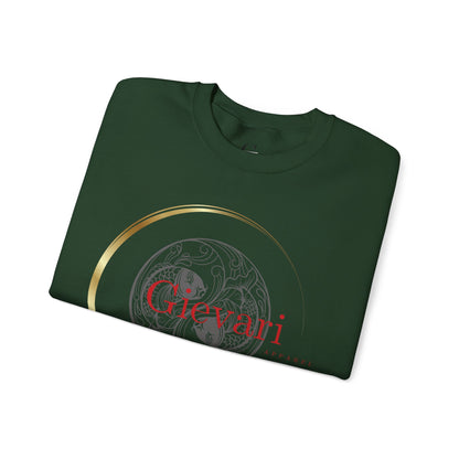 Gievari Crewneck - Gray/Red | "Just Be You" Sleeve Print, Filipino Sun, 50/50 Cotton-Poly Blend