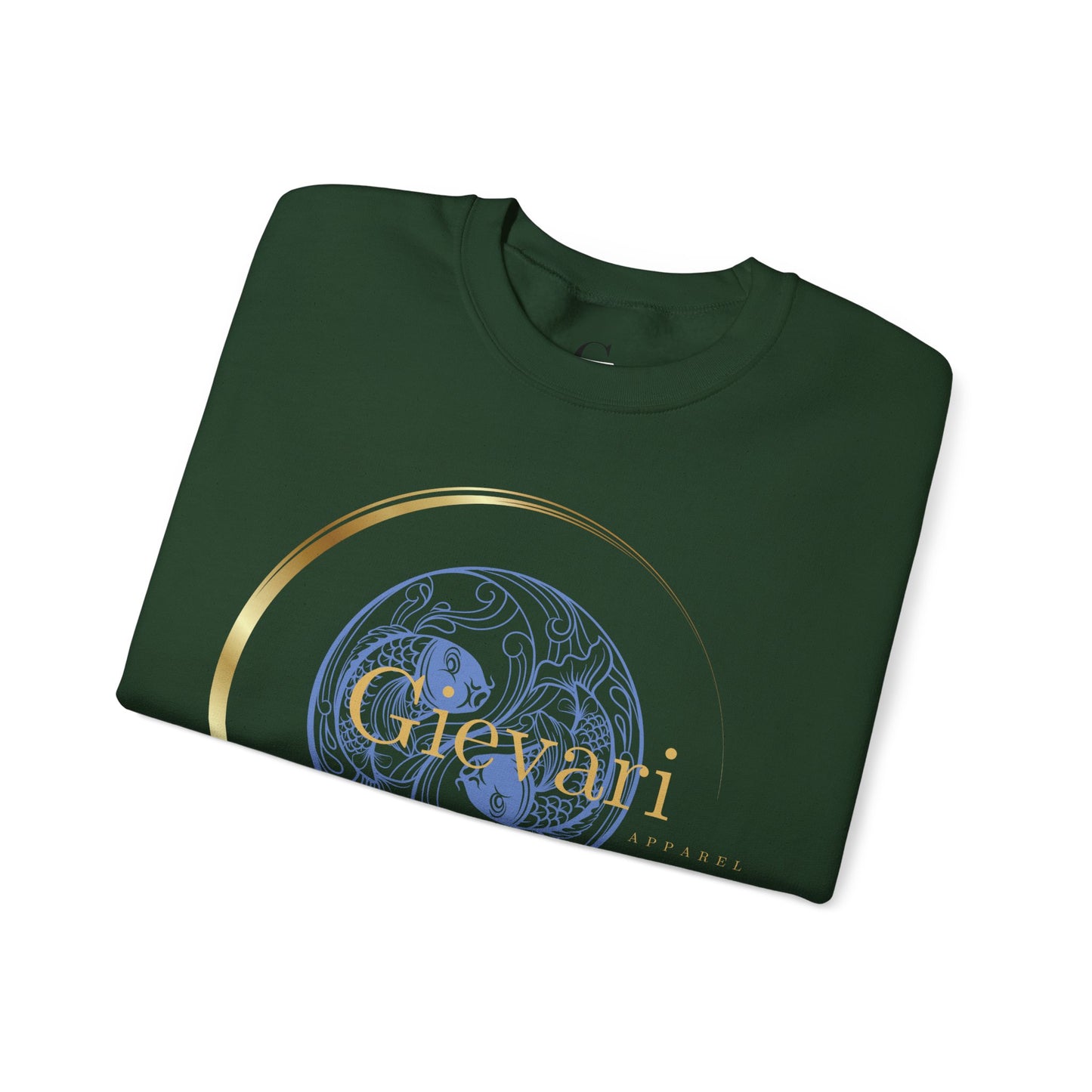 Gievari Crewneck - Light Blue/Gold | "Just Be You" Sleeve Print, Filipino Sun, 50/50 Cotton-Poly Blend