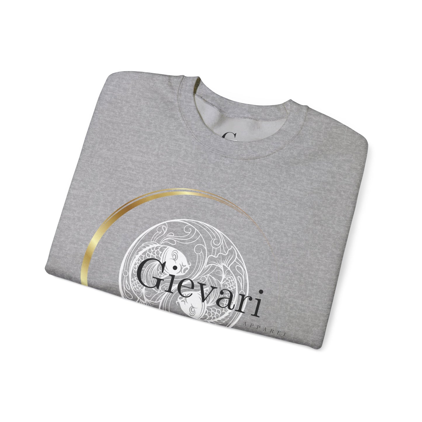 (White/Black)Gievari Crewneck - White/Black | "Just Be You" Sleeve Print, Filipino Sun, 50/50 Cotton-Poly Blend