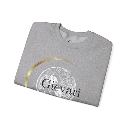 (White/Black)Gievari Crewneck - White/Black | "Just Be You" Sleeve Print, Filipino Sun, 50/50 Cotton-Poly Blend
