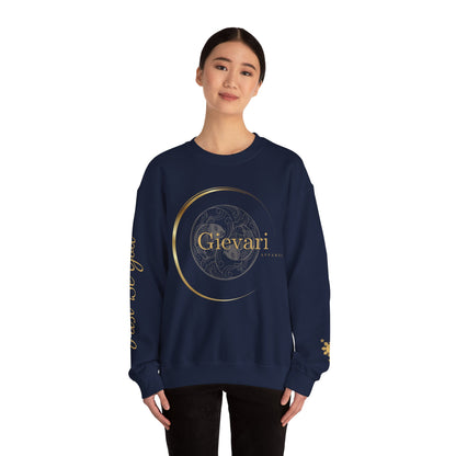 Gievari Crewneck - Gray/Gold | "Just Be You" Sleeve Print, Filipino Sun, 50/50 Cotton-Poly Blend