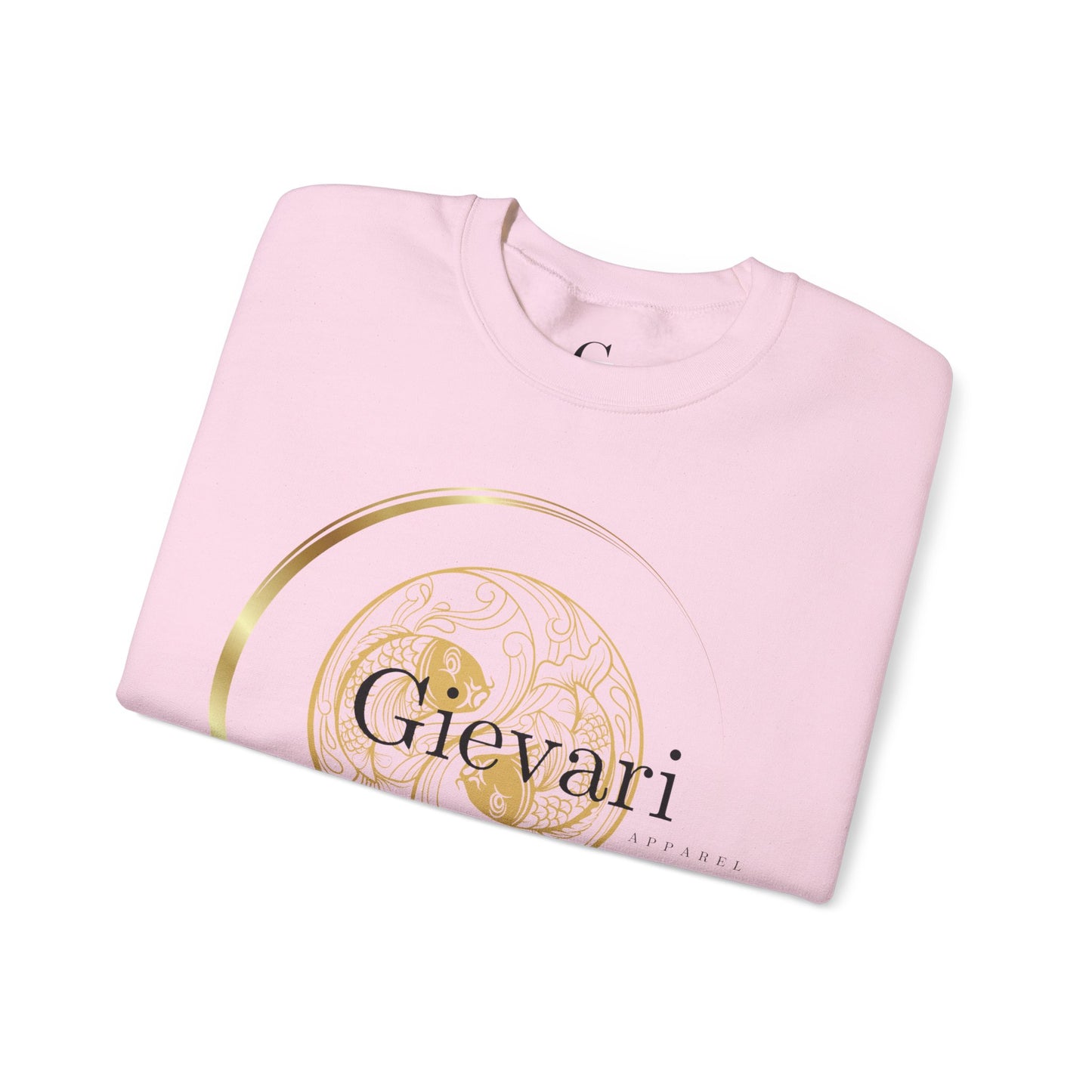 Gievari Crewneck - Gold/Black | "Just Be You" Sleeve Print, Filipino Sun, 50/50 Cotton-Poly Blend