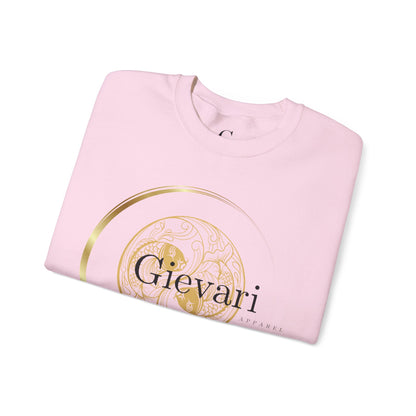 Gievari Crewneck - Gold/Black | "Just Be You" Sleeve Print, Filipino Sun, 50/50 Cotton-Poly Blend