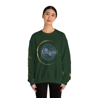 Gievari Crewneck - Light Blue/Gold | "Just Be You" Sleeve Print, Filipino Sun, 50/50 Cotton-Poly Blend