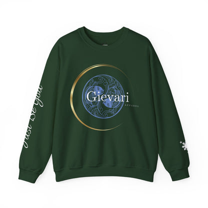 Gievari Crewneck - Light Blue/White | "Just Be You" Sleeve Print, Filipino Sun, 50/50 Cotton-Poly Blend