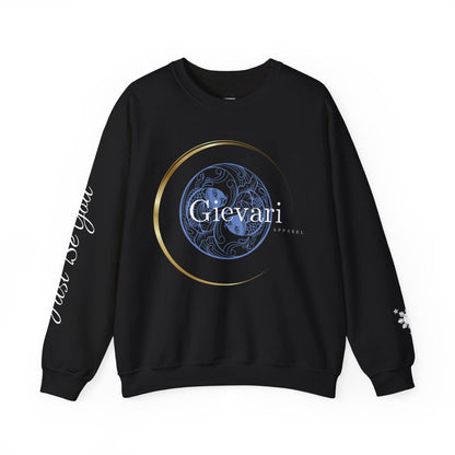 Gievari Crewneck - Light Blue/White | "Just Be You" Sleeve Print, Filipino Sun, 50/50 Cotton-Poly Blend